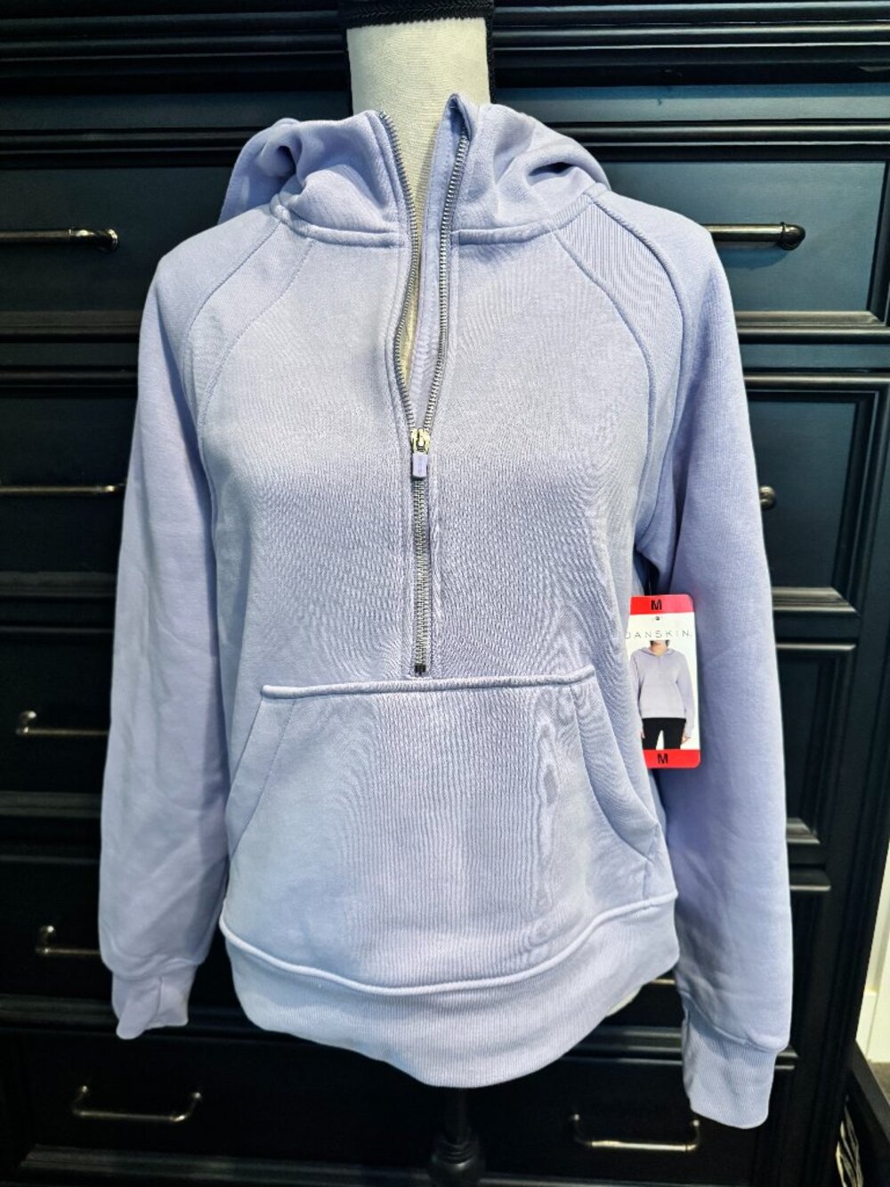 Danskin Half Zip Hoodie w/pockets Lavender Sz M NWT!